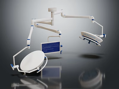 Advanced Medical Equipment Surgical Shadowless Lamp With Adjustable Arms And LED Illumination Technology 3d model