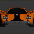 Orange and Black Sports Car with Sleek Aerodynamic Design Rear Spoiler and Sporty Exterior