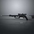 Black Modern Sniper Rifle With Tactical Scope And Long Barrel Design