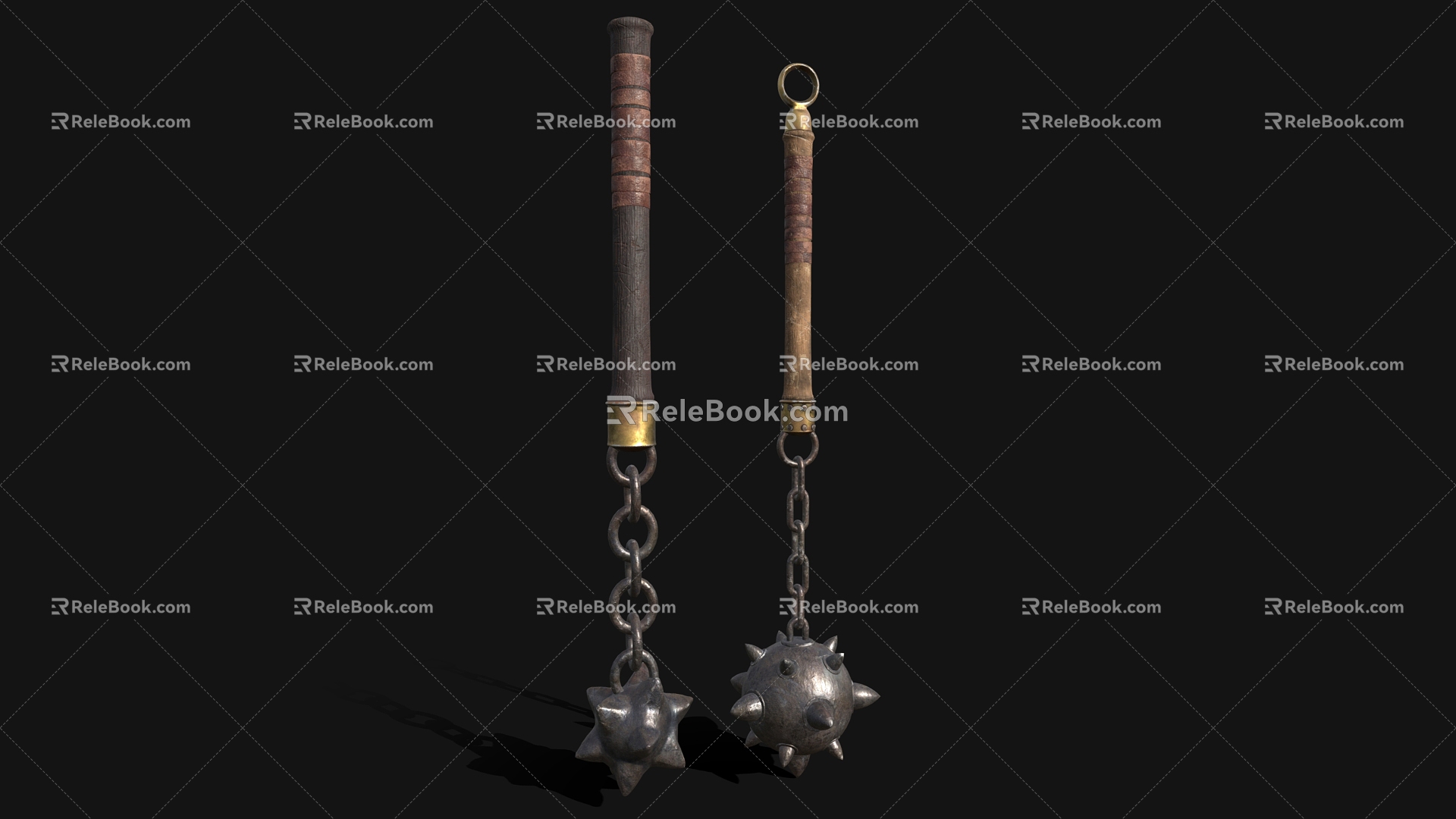 Iron ball chain weapon chain ball industrial equipment 3d model