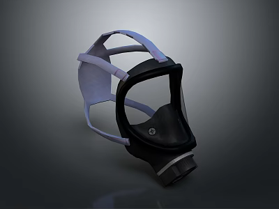 Tactical Military Gas Mask Weapon Accessory with Combat Protection Design 3d model