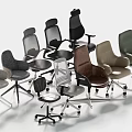 Modern Office Chairs With Various Styles Different Colors Adjustable Backrests And Casters
