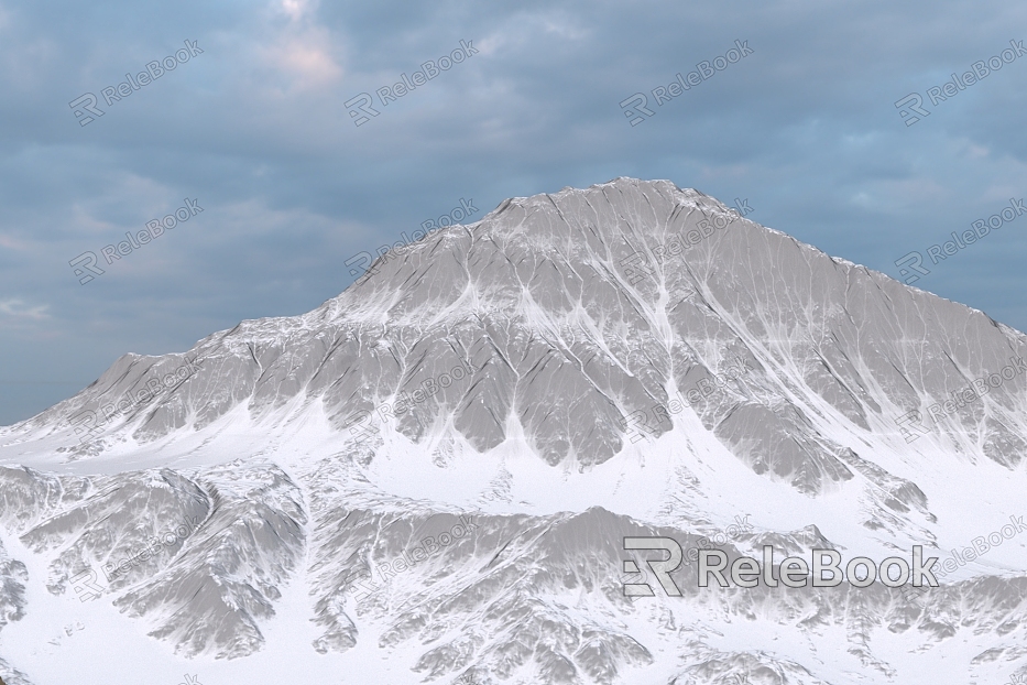 Snow Mountain Blue Sky Natural Scenery model