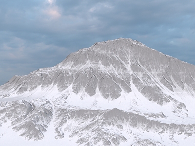 Snow Mountain Blue Sky Natural Scenery model