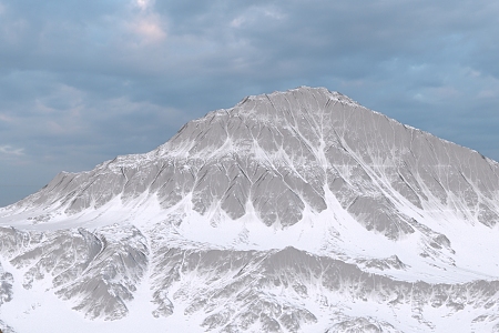 Snow Mountain Blue Sky Natural Scenery 3d model