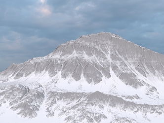 Snow Mountain Blue Sky Natural Scenery 3d model