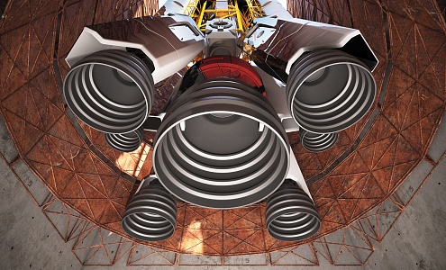 modern rocket engine 3d model