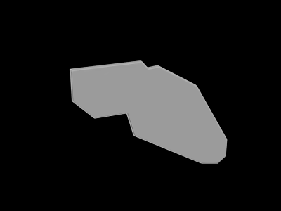 Abstract Irregular Gray Polygon Shape on Black Background Minimalist Design 3d model