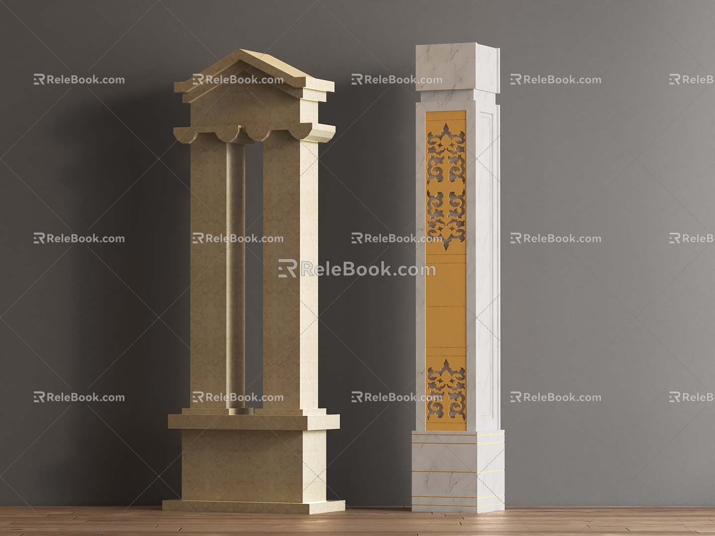 European Column Simple European Column Component 3d model