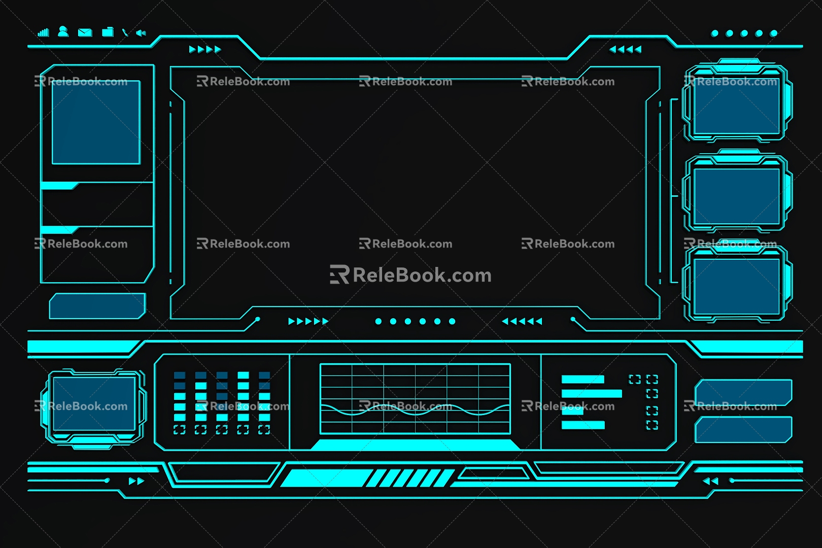 Circuit Line Technology Line Technology Elements 3d model