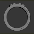 Silver Metallic Ring With Shiny Surface Engraved Details And Minimalist Fashion Design