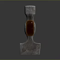 Claw Hammer with Metal Head and Wooden Handle on Black Smooth Surface and Reflection