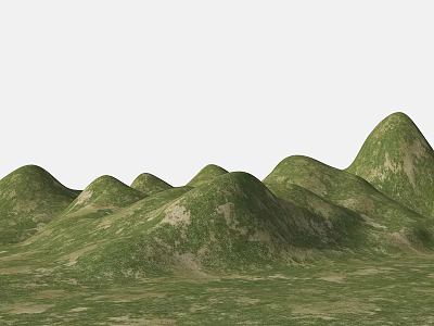 Green Undulating Micro Terrain With Grass Covered Hills And Soil Surface 3d model