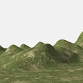Green Undulating Micro Terrain With Grass Covered Hills And Soil Surface 3d model