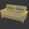 Light Colored Modern Two Seater Sofa With Wooden Legs And Shiny Surface