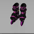 Pink And Black Roller Skates With Shiny Wheels For Recreational Sports Use