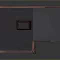 Cartoon Scene of a Small Pink House with Open Door Illuminated Interior and Slanted Roof