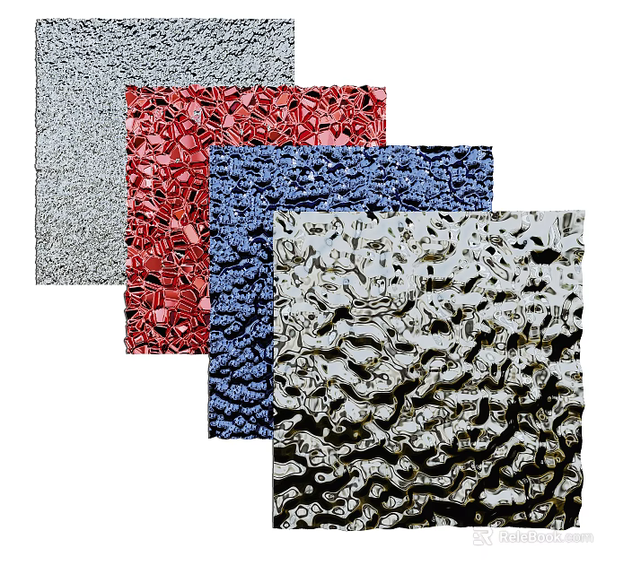 Textured Wall Decorative Panels In Various Colors Including Red Blue Gray And Black White 3d model 
