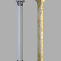 Elegant Roman Column Interior Design With Golden Marble Texture And Classic Style 3d model