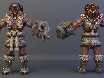 Modern game character Mongol general character 3d model