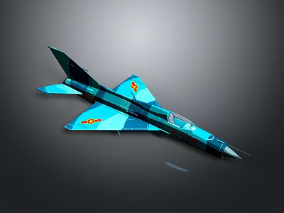 Blue Green Camouflage Painted Passenger Plane With Yellow Logos And Sleek Exterior Design 3d model