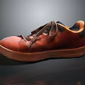 Brown Worn Leather Shoes With Laces And Thick Soles For Daily Use