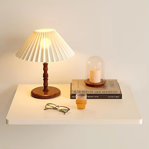 Table Lamp Candle Glass Glasses Book 3d model