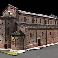 Red Brick European style Architecture Dome With Arched Windows And Sloped Roof