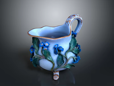 Porcelain Kettle Ceramic Utensils Hand-painted Flowers Gold Ornaments Decorative Antique Artworks Antique Antique Cultural Relics Vessels Ancient Cultural Relics Vessels Ancient Cultural Relics 3d model