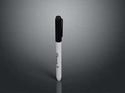Sleek Black And White Pen Design For Daily Writing And Everyday Use 3d model