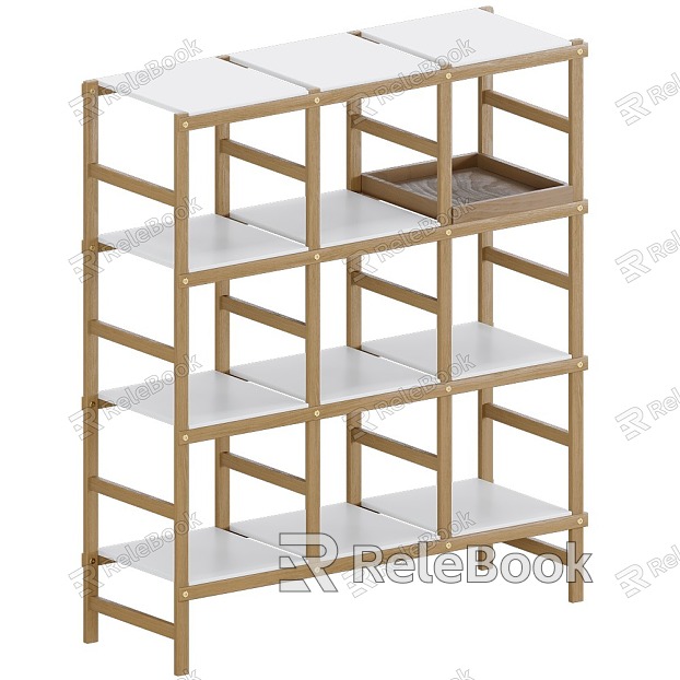 Floor Bookshelf Wall Hanging Bookshelf Full Wall Bookshelf Solid Wood Bookshelf Storage Rack model