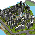Modern Waterfront Residential Complex With High Rise Buildings And Green Spaces