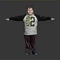 Child Standing With Arms Outstretched In Grey Black LYNX Number 2 Sweatshirt