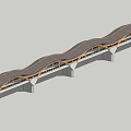 New Chinese-style Bridge Landscape Bridge 3d model