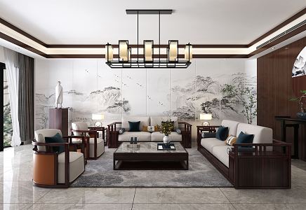 New Chinese Living Room Home Living Room 3d model