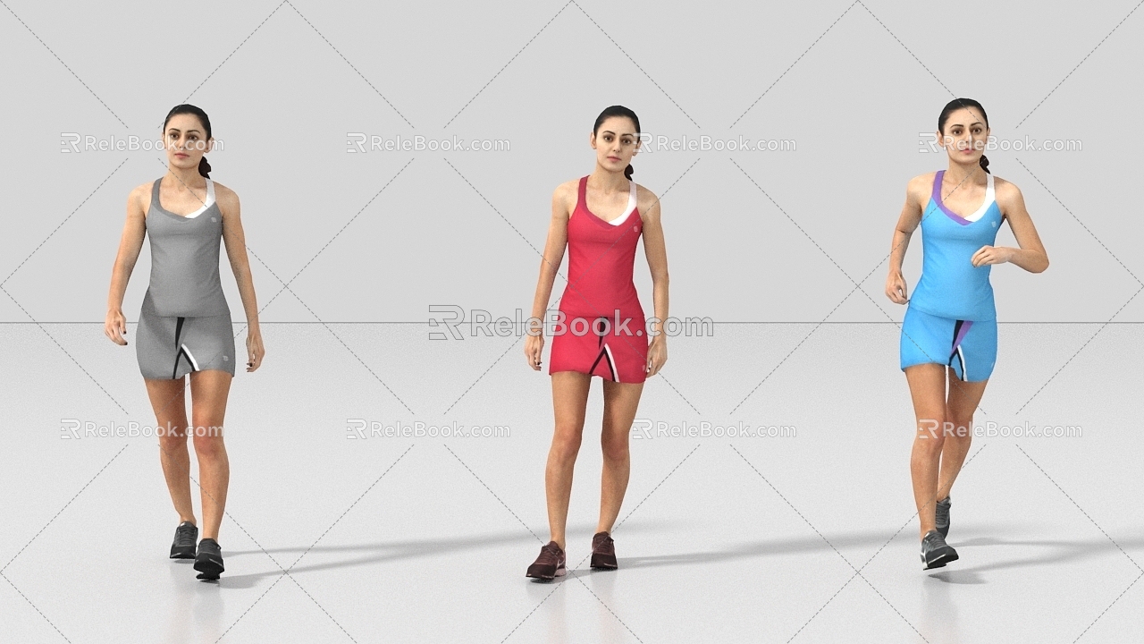 Sports People Running People Exercise Fitness Long-distance Running Running 3d model