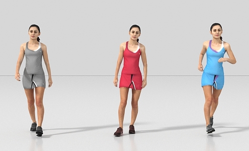 Sports People Running People Exercise Fitness Long-distance Running 3d model