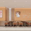 Chongqing Noodle Shop Storefront With Orange Signage Glass Doors And Interior Tables