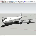 Large Passenger Plane With Four Engines And Extended Landing Gear In Flight