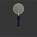 Practical Magnifying Glass With Gold Frame And Blue Handle For Daily Use