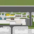 Modern Commercial Street Featuring Modern Buildings Greenery Pedestrian Areas And Shops