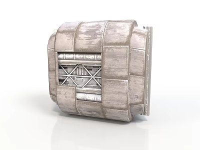Heavy Duty Industrial Equipment Featuring Grid Panel And Textured Metallic Casing 3d model