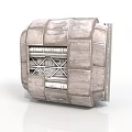 Heavy Duty Industrial Equipment Featuring Grid Panel And Textured Metallic Casing