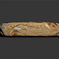 Toasted Round Flatbread With Browned Surface On Black Background Showing Shiny Reflection 3d model