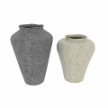 Two Ceramic Vases With Light And Dark Speckled Texture For Home Decor 3d model