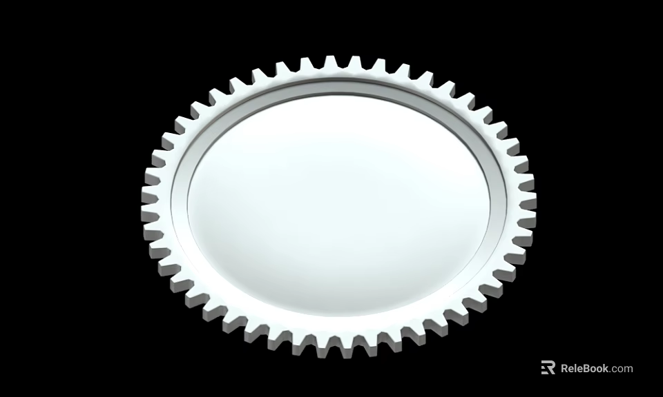 Silver Metal Gear With Circular Center And Toothed Outer Edge 3d model