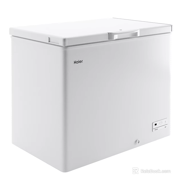 Haier White Chest Freezer For Home Use With Compact Storage And Top Lid Design 3d model 