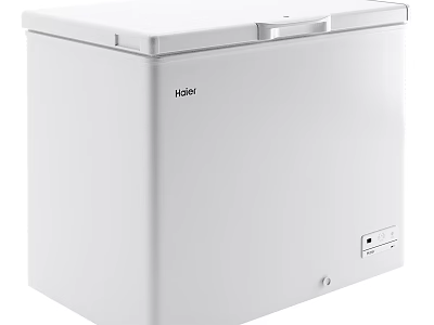 Haier White Chest Freezer For Home Use With Compact Storage And Top Lid Design 3d model