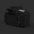 High Quality Black Digital Camera Back View With Screen Buttons And Ports 3D Render