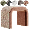 Elegant Copper Sofa Bench with Paisley Pattern and Velvet Upholstery in Multiple Colors